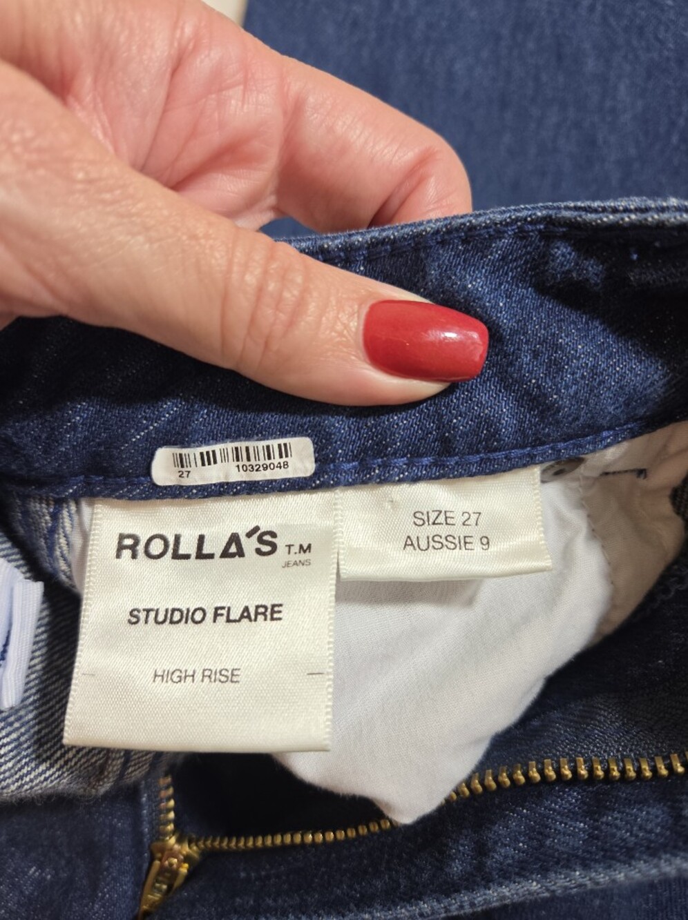 Rolla's Studio Flare High-Rise Wide Leg Jeans Dark Blue Size 27 - Picture 9 of 14